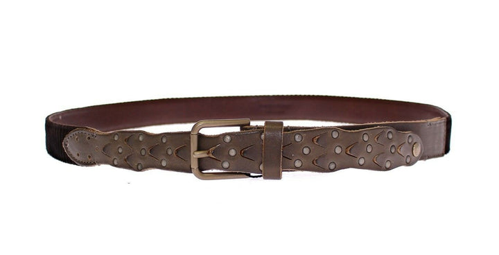 Dolce & Gabbana Brown Leather Logo Cintura Gürtel Belt