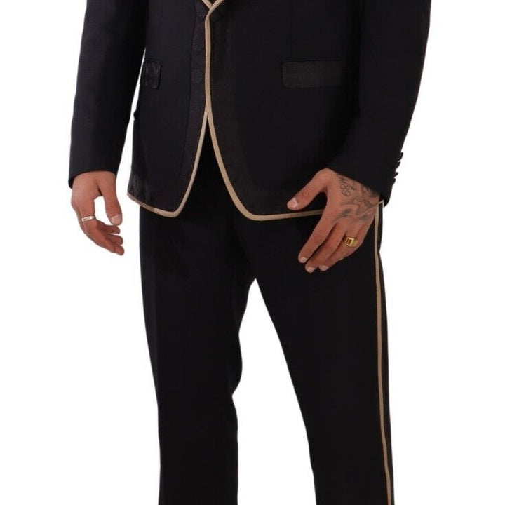 Dolce & Gabbana Black SICILIA Single Breasted 3 Piece Suit