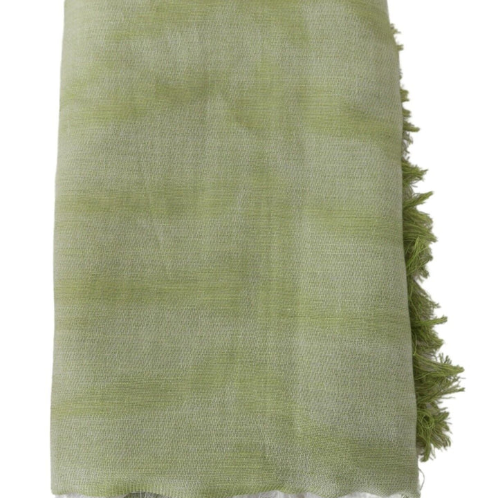 Roberto Cavalli Green Modal Shawl Fringes Women Scarf