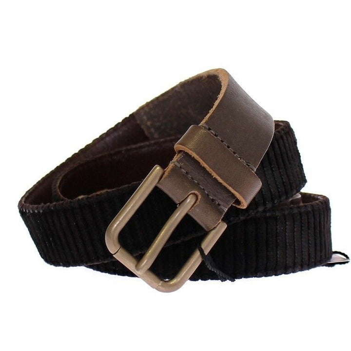 Dolce & Gabbana Brown Leather Logo Cintura Gürtel Belt