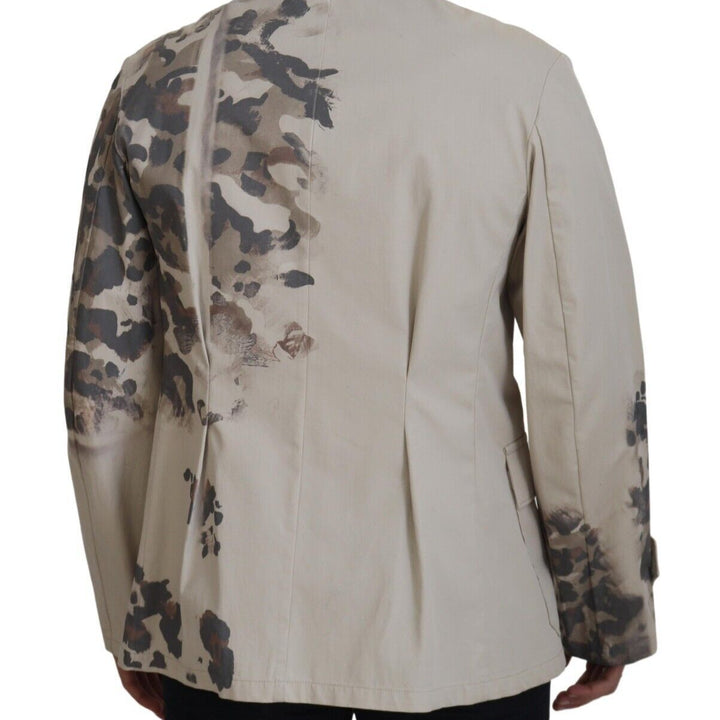 Dolce & Gabbana Beige Camouflage Cotton Long Sleeves Casual Shirt