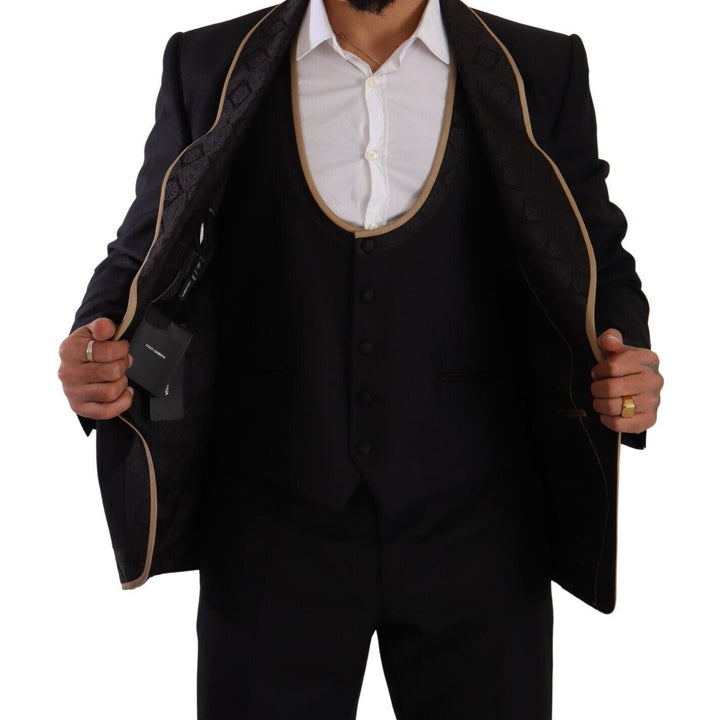 Dolce & Gabbana Black SICILIA Single Breasted 3 Piece Suit