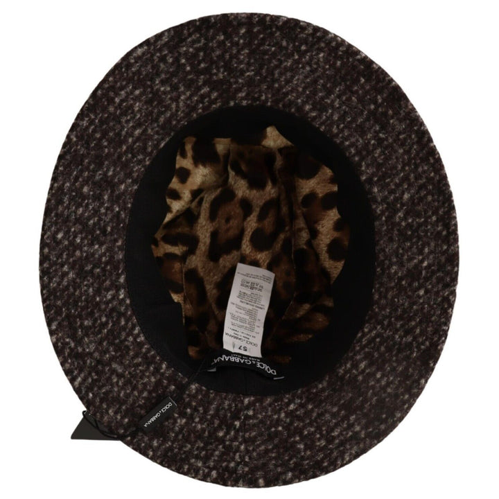 Dolce & Gabbana Gray Melange Blended Textured Tweed Hat