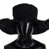 Dolce & Gabbana Black Floral Lace Wide Brim Top Hat