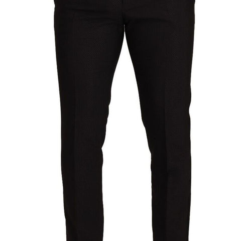 Dolce & Gabbana Black Brown Formal Tuxedo Dress Pants