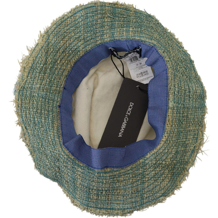 Dolce & Gabbana Multicolor Cotton Straw Bucket Hat