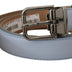 Dolce & Gabbana Light Blue Leather Silver Tone Metal Buckle Belt