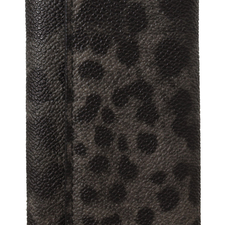 Dolce & Gabbana Black Leopard Keyring Pouch Holder Case Gray