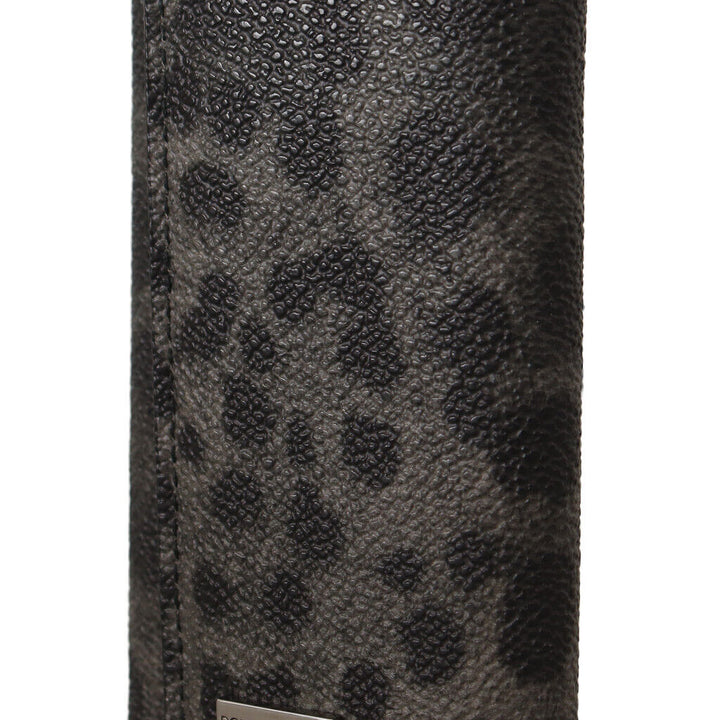 Dolce & Gabbana Black Leopard Keyring Pouch Holder Case Gray