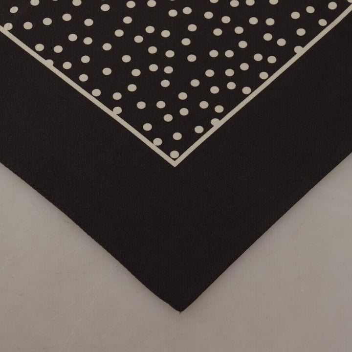 Dolce & Gabbana Brown Polka Dot Square Handkerchief Scarf