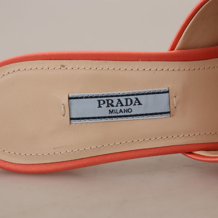 Prada Coral Calzature Leather Stilettos Heels Sandals Shoes