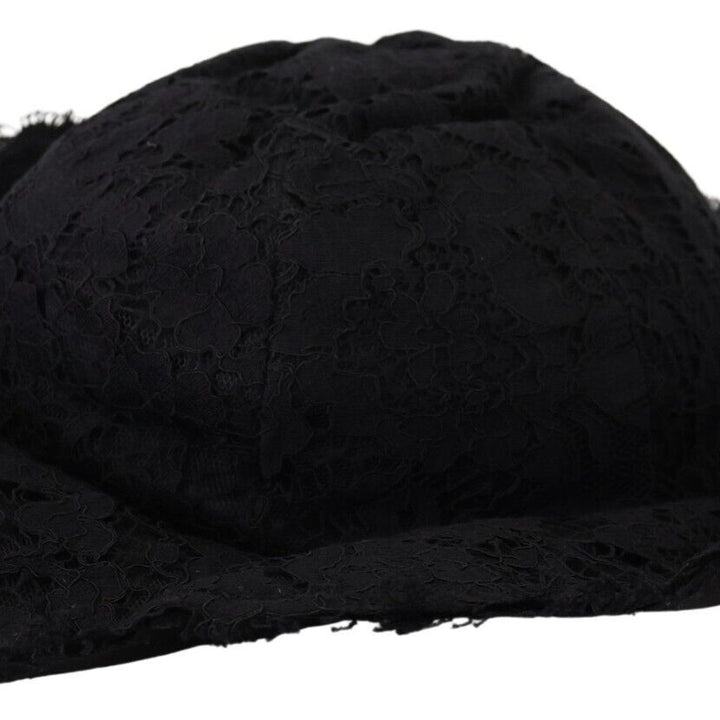 Dolce & Gabbana Black Cotton Wide Brim Shade Hat