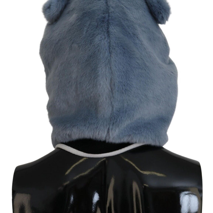 Dolce & Gabbana Blue Bear Fur Whole Head Cap One Size Polyester Hat