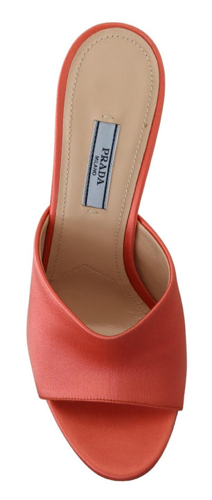 Prada Coral Calzature Leather Stilettos Heels Sandals Shoes