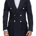 Dolce & Gabbana Blue Wool Patchwork Double Breasted Blazer