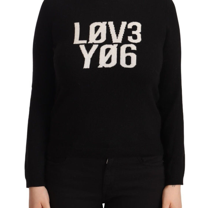 Valentino Black Long Sleeve Round Neck Pullover Sweater