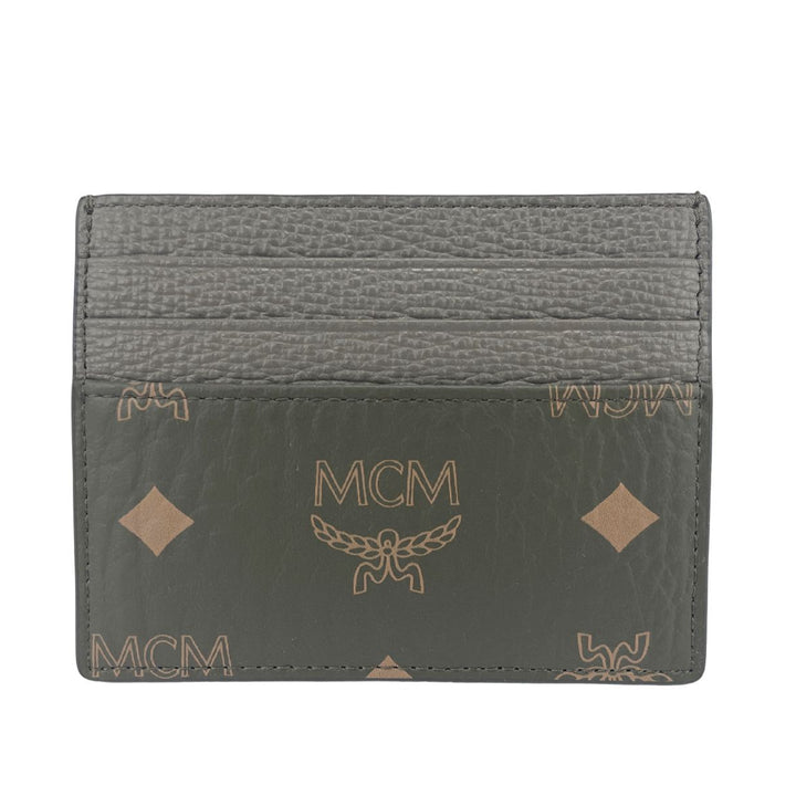 MCM Aren Mini Sea Turtle Visetos Leather Money Clip Card Case Wallet