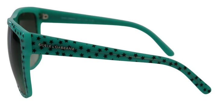 Dolce & Gabbana Green Stars Acetate Square Shades Sunglasses