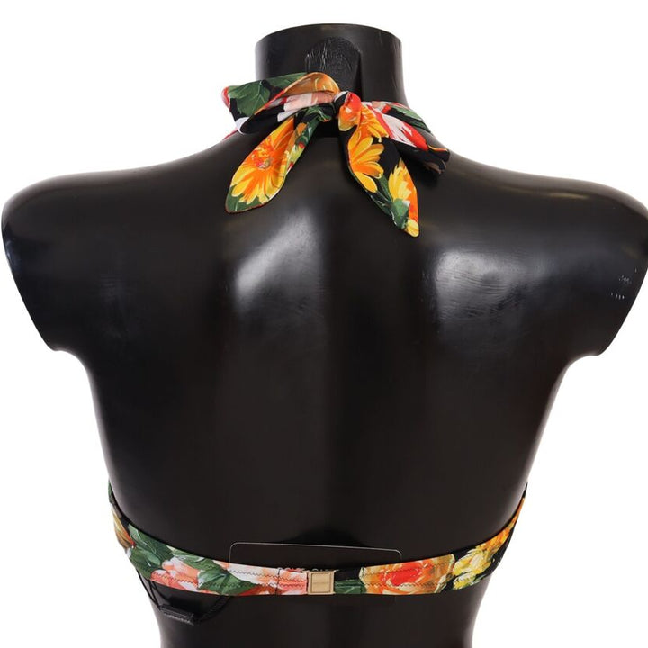 Dolce & Gabbana Multicolor Floral Print Swimsuit Bikini Top Swimwear