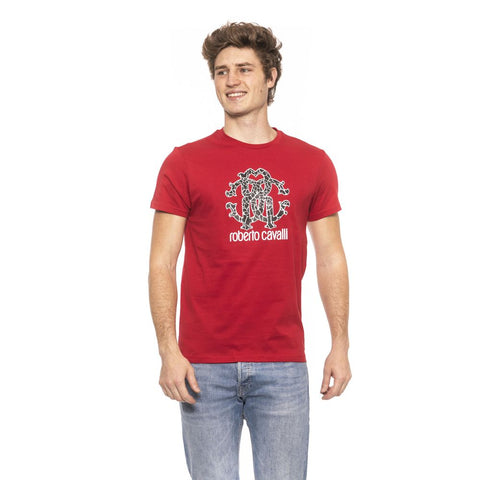 Roberto Cavalli Beachwear Red Cotton T-Shirt