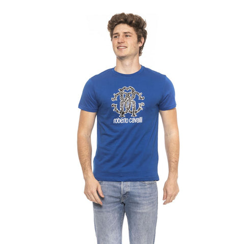 Roberto Cavalli Beachwear Blue Cotton T-Shirt