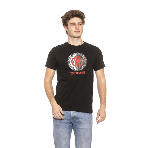 Roberto Cavalli Beachwear Black Cotton T-Shirt