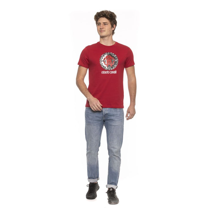 Roberto Cavalli Beachwear Red Cotton T-Shirt
