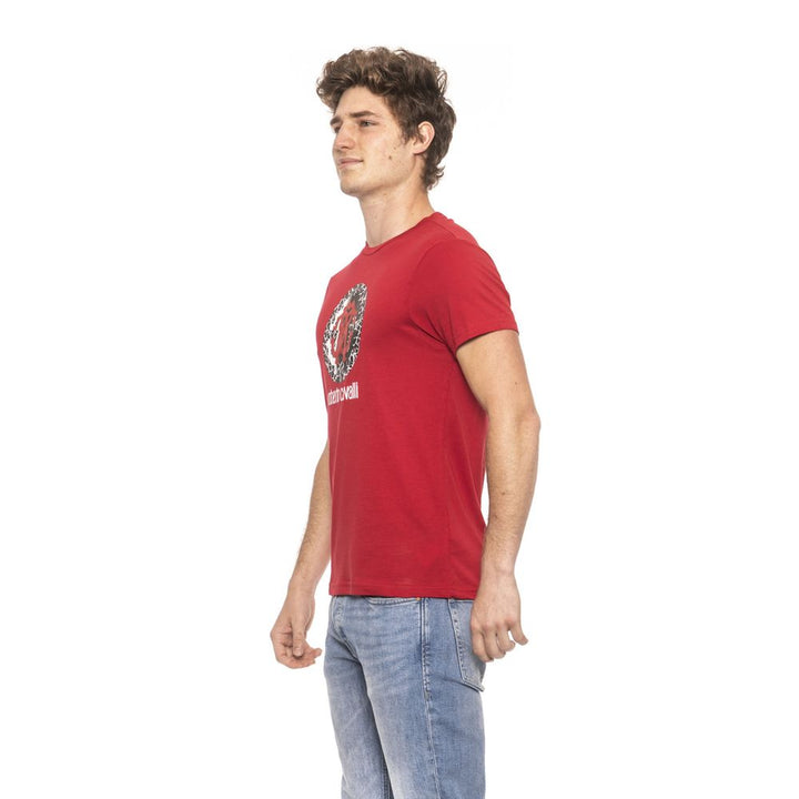 Roberto Cavalli Beachwear Red Cotton T-Shirt