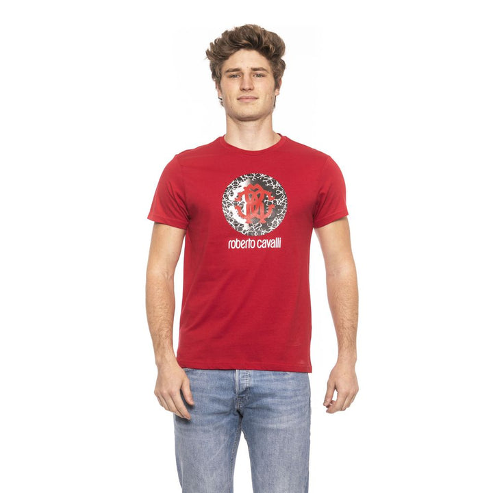 Roberto Cavalli Beachwear Red Cotton T-Shirt