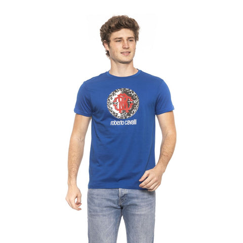 Roberto Cavalli Beachwear Blue Cotton T-Shirt