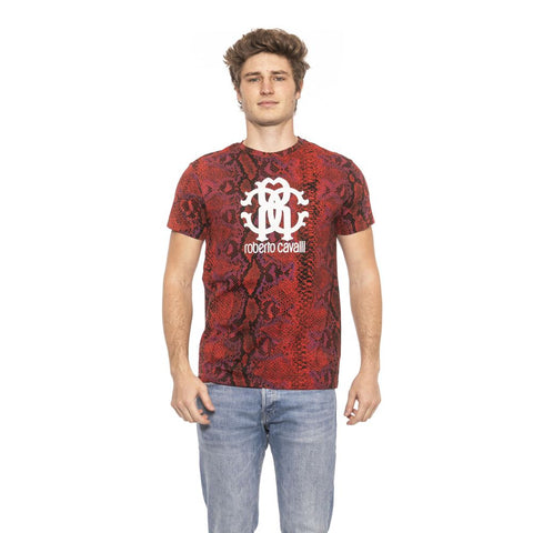 Roberto Cavalli Beachwear Red Cotton T-Shirt