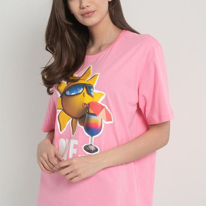 Love Moschino Pink Cotton Tops & T-Shirt