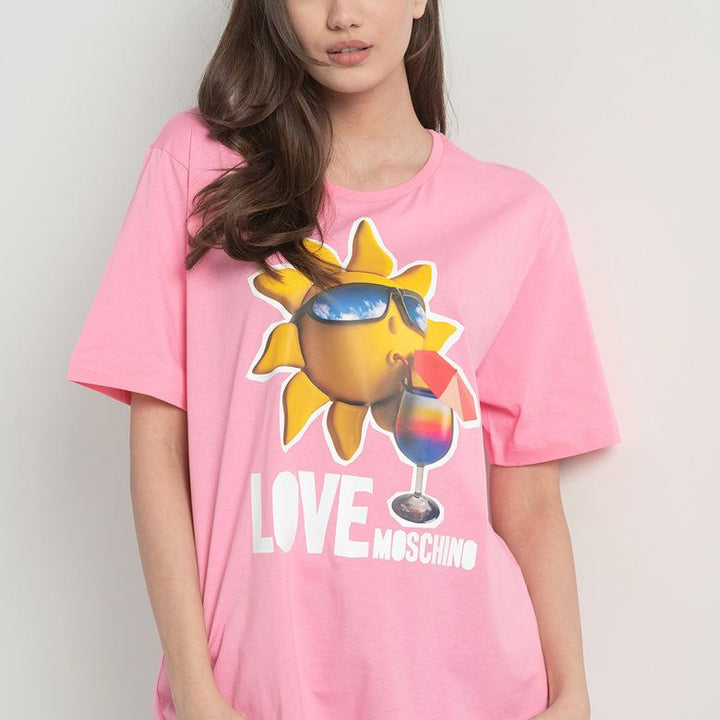 Love Moschino Pink Cotton Tops & T-Shirt
