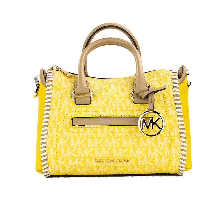 Michael Kors Carine XS Daffodil PVC Leather Top Zip Satchel Crossbody Handbag