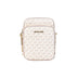 Michael Kors White Rose Gold PVC Flight Leather North South Chain Crossbody Bag