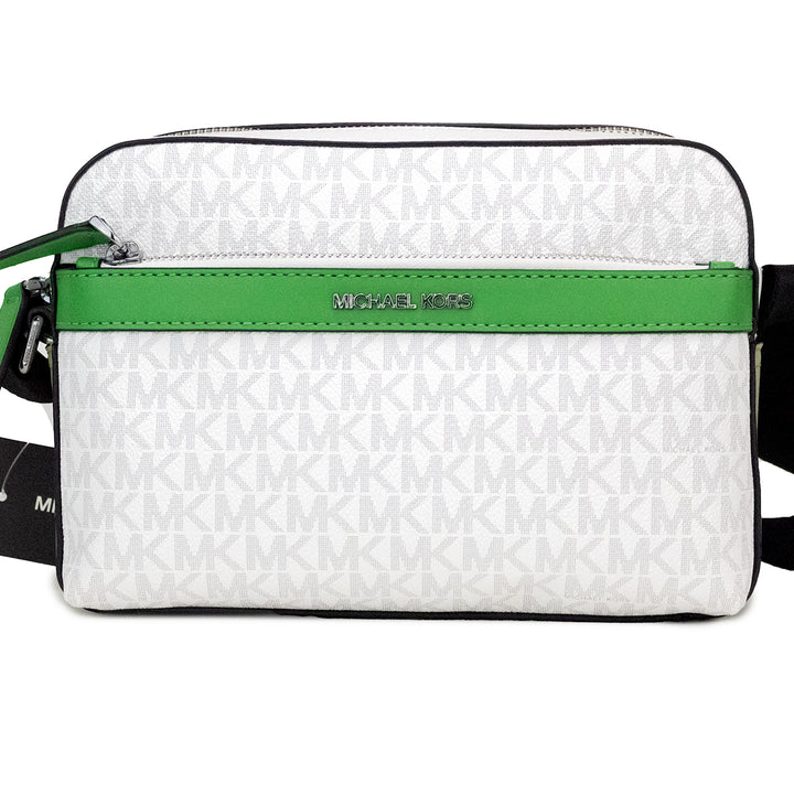 Michael Kors Cooper Small Bright White Palm Signature PVC Utility Crossbody Bag